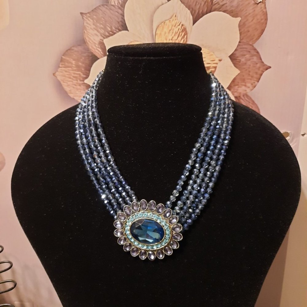 Heidi Daus "Dazzling Delight" crystal necklace, and earrings set